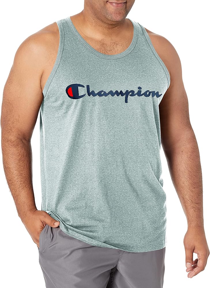 Champion Men's Classic Jersey Tank, Screen Print Script