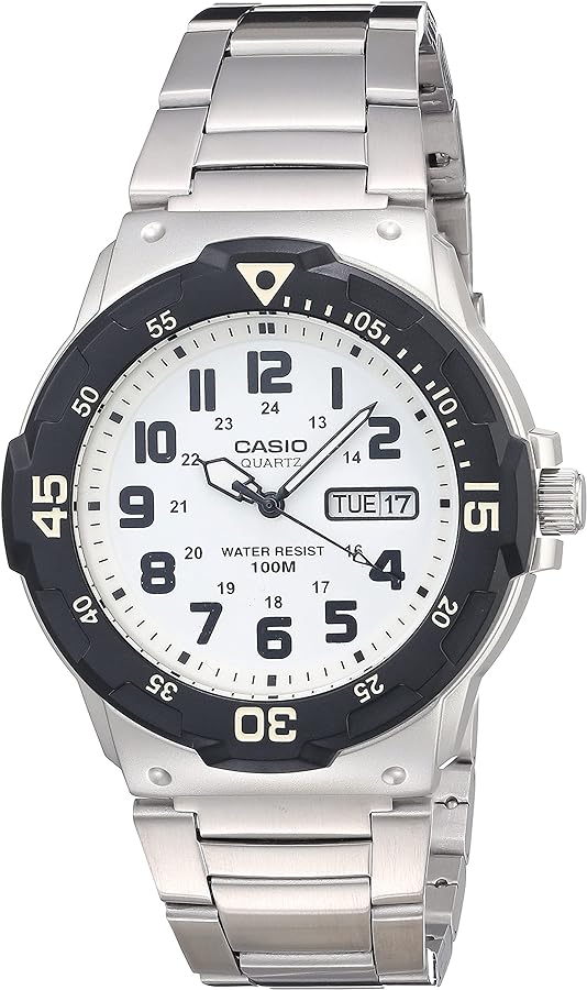 Casio Men's Diver Style Quartz Watch with Stainless Steel Strap, Silver, 23.8 (Model: MRW-200HD-7BVCF)