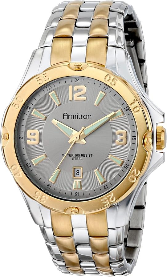 Armitron Men's 20/4963SVTT Ratchet Bezel Two-Tone Bracelet Watch