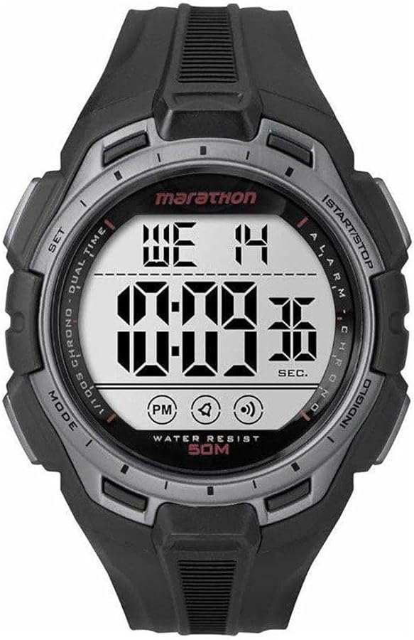 Marathon by Timex Men's TW5K94600 Digital Full-Size Black/Silver-Tone Resin Strap Watch