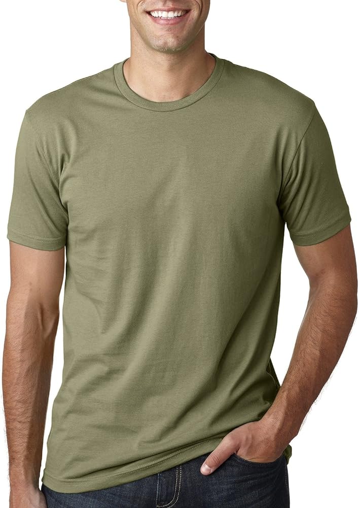 Next Level Apparel mens Next Level Premium Fitted Short-Sleeve Crew(3600)-LIGHT OLIVE-M