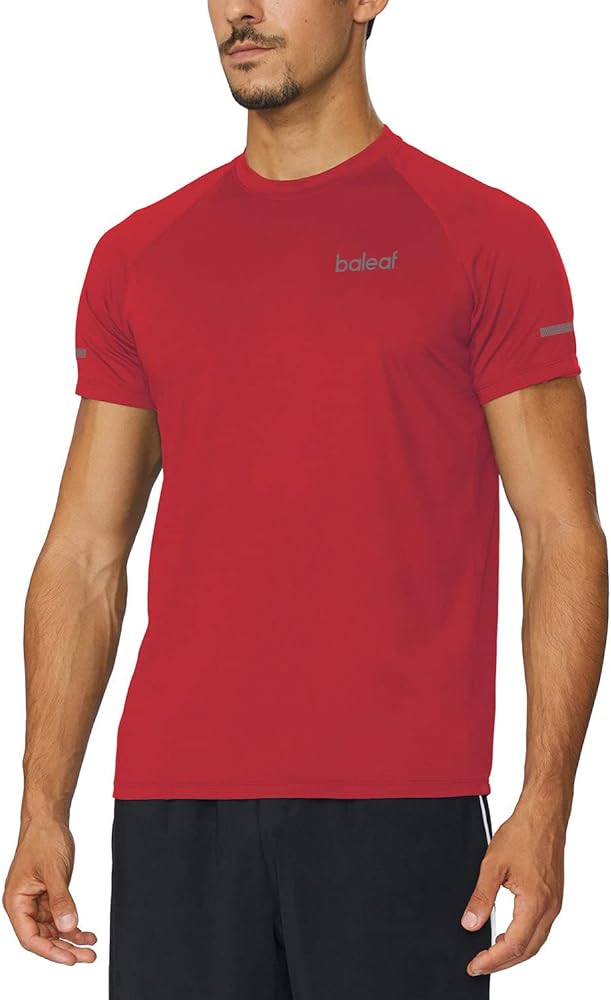 BALEAF Men's Running Workout Shirts Short Sleeve Athletic T-Shirt Quick Dry