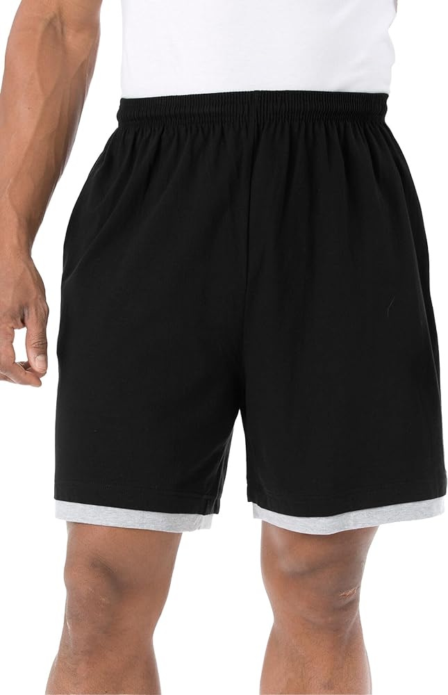 KingSize Men's Big & Tall Layered Look Lightweight Jersey Shorts