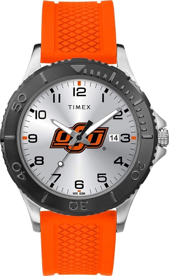 Timex Tribute Men's Collegiate Gamer 42mm Watch – Oklahoma State Cowboys with Orange Silicone Strap