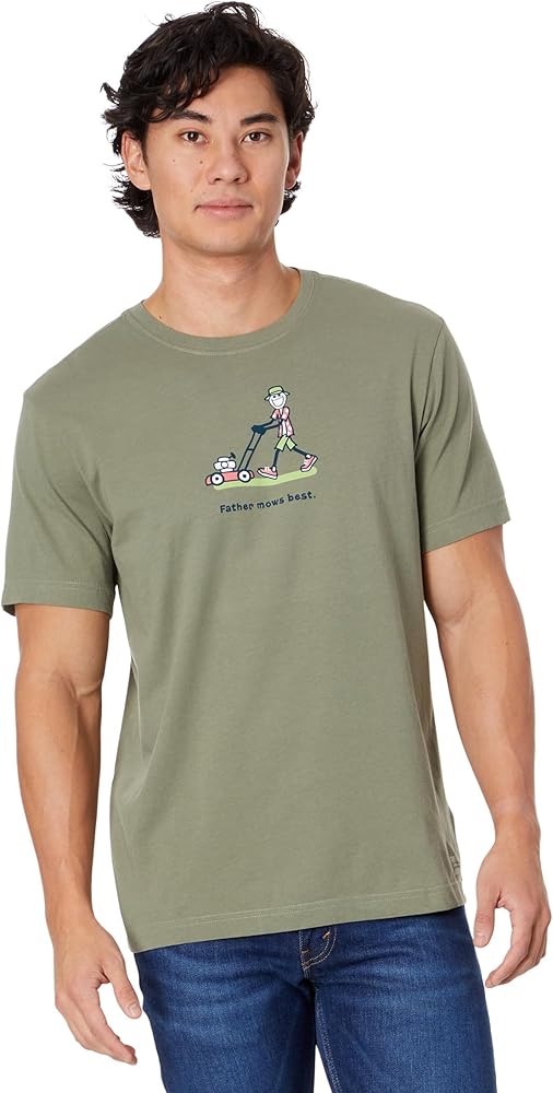 Life is Good Jake Father Mows Best Push Mower Short Sleeve Crusher-Lite™ Tee