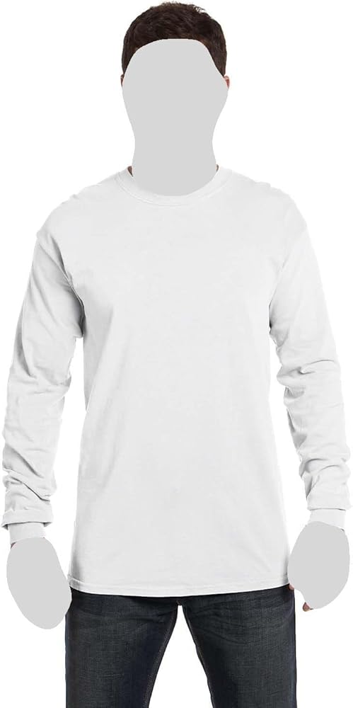 Comfort Colors Men's Adult Long Sleeve Tee, Style 6014 (Medium, Ivory)