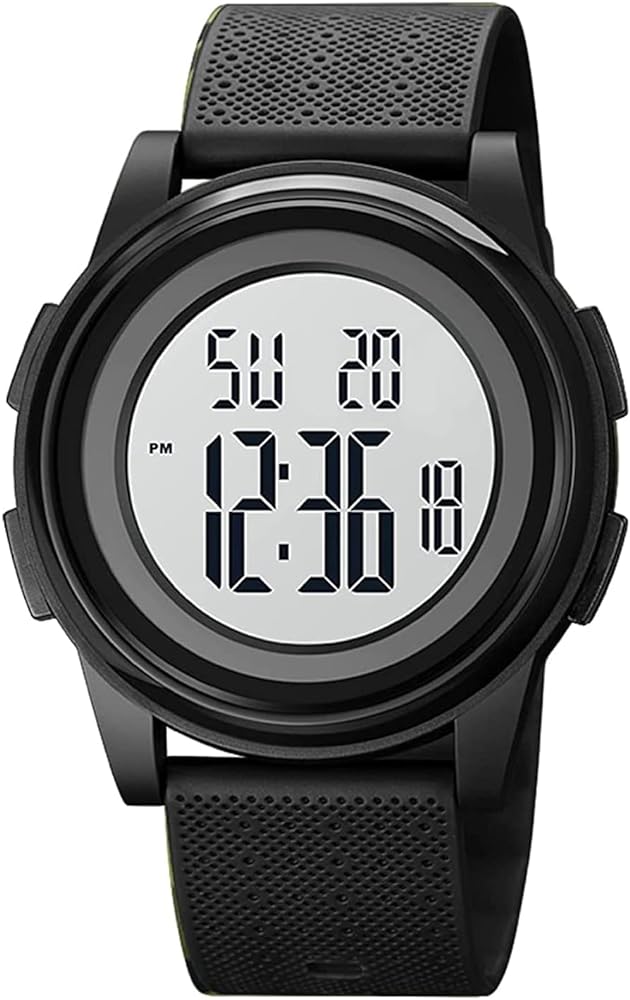 Ultra-Thin Minimalist Sports Waterproof Digital Watches Men with Wide-Angle Display Rubber Strap Wrist Watch for Men 1206