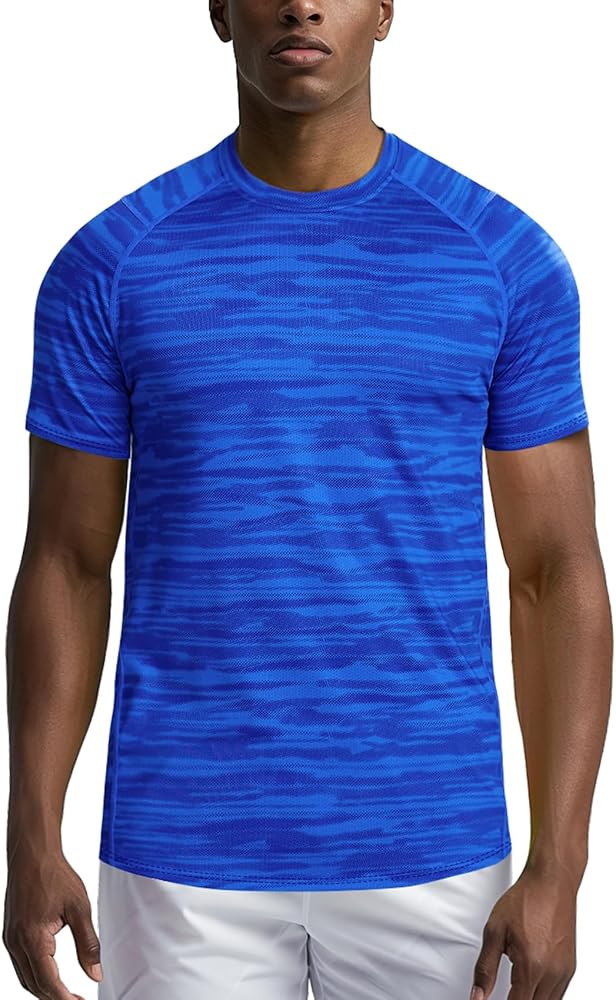 Zengjo Men's Workout Shirts Short Sleeve,Quick Dry Athletic Running Performance Crewneck T-Shirt Moisture Wicking