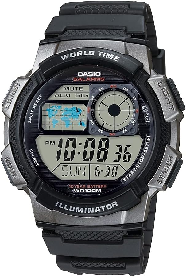 Casio Men's AE1000W-1BVCF Grey and Black Resin Digital Sport Watch