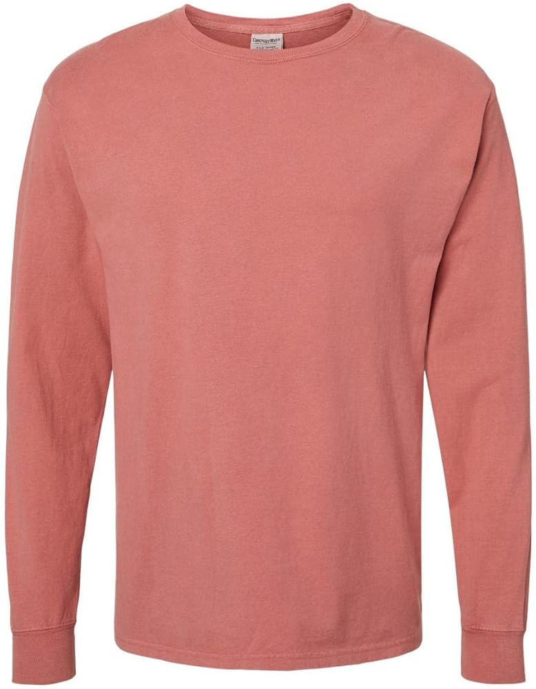 Hanes Mens ComfortWash Garment Dyed Long Sleeve Tee, L, Nantucket Red