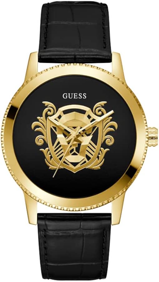 GUESS Men's 44mm Watch - Black Strap Black Dial Black Case