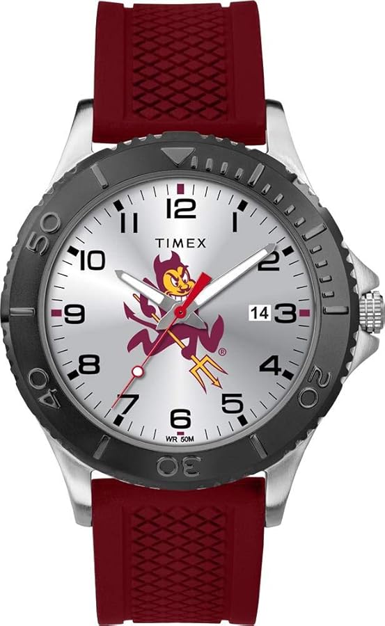 Timex Tribute Men's Collegiate Gamer 42mm Watch – Arizona State Sun Devils with Crimson Silicone Strap