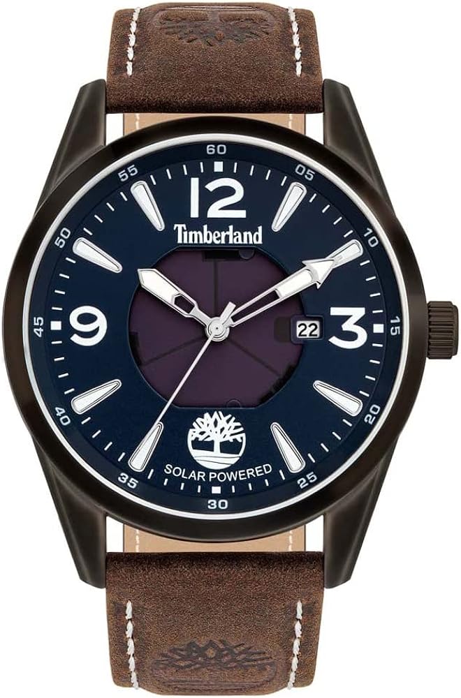 Timberland rockbridge Mens Analog Solar Watch with Leather bracelet TBL.16004JYU-03