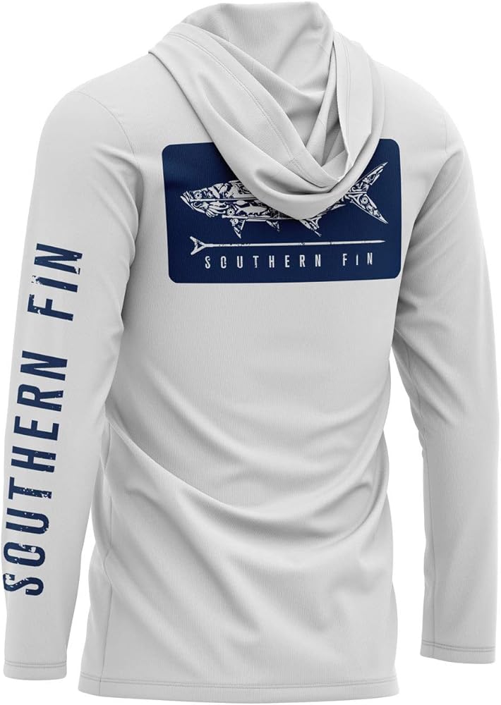 Southern Fin Apparel Performance Fishing Hoodie Shirt for Men Women UPF UV 50+ Lightweight With Hood