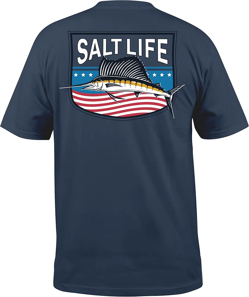 Salt Life Men's Freedom Sail Short Sleeve Classic Fit Pocket Shirt