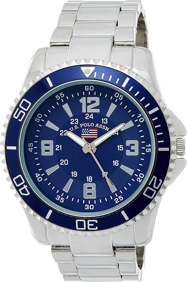 U.S. Polo Assn. Men's us8621 Analog Display Analog Quartz Silver Watch