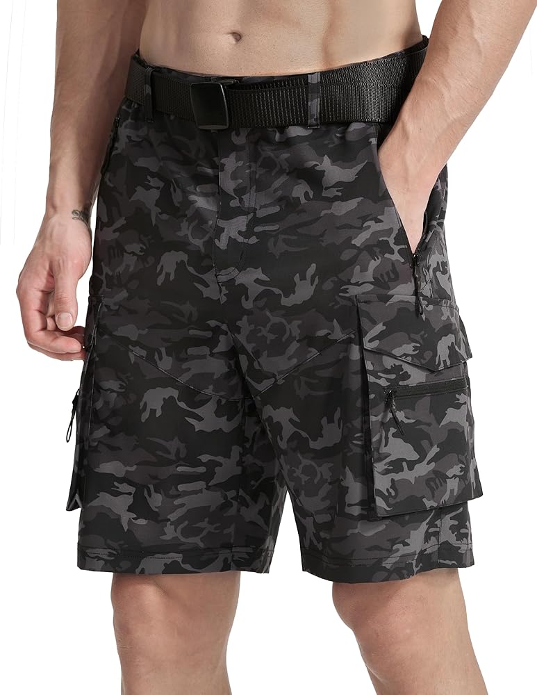 Men's Hiking Tactical Shorts Cargo Quick Dry Outdoor Golf Shorts with 5 Pockets for Athletic Fishing Travel