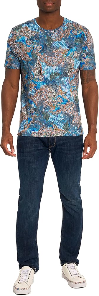 Robert Graham Men's Tropic Camo Short-Sleeve Knit Graphic Tshirt