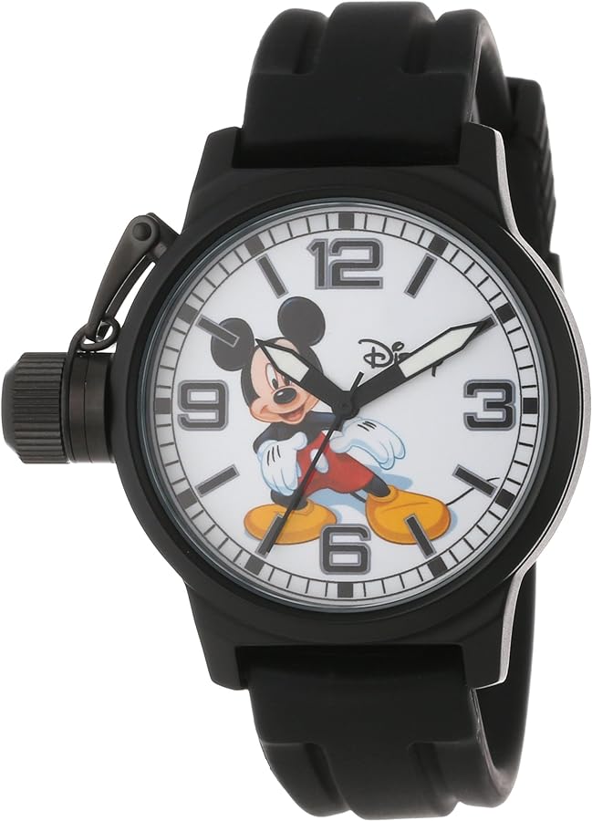 Disney Mickey Mouse Adult Crown Protector Analog Quartz Rubber Strap Watch