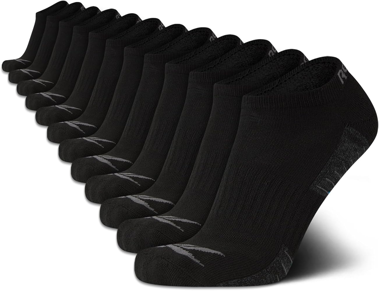 Reebok Men's Athletic No-Show Low Cut Socks with Cushion Comfort (12 Pack)