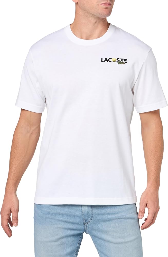 Lacoste Men's Short Sleeve Classic Fit Tee Shirt W/Graphics on Back