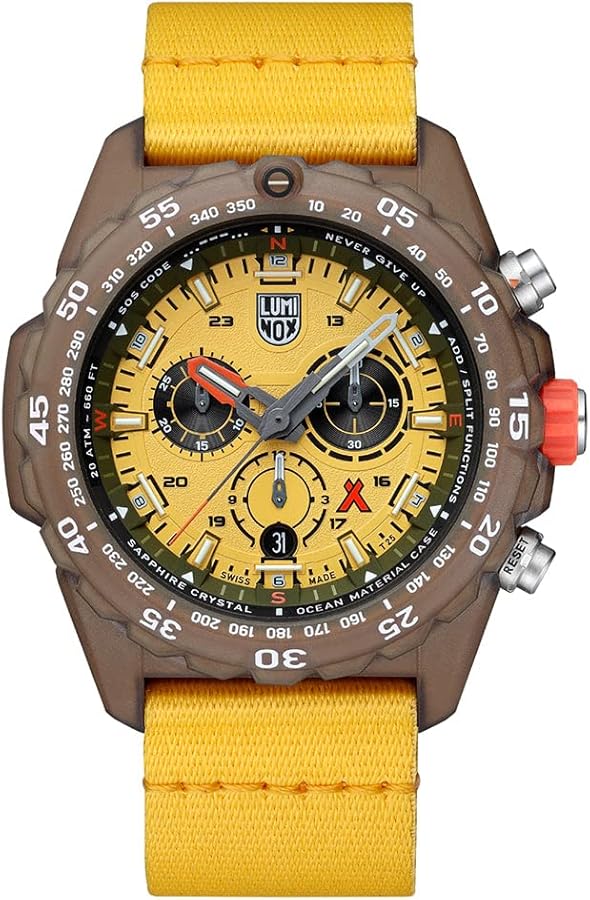 Luminox Bear Grylls Survival Master x #Tide Recycled Ocean Material Yellow Swiss Made Chronograph Watch XB.3745.ECO