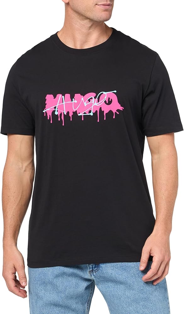 HUGO Men's Spraypaint Logo Cotton T-Shirt