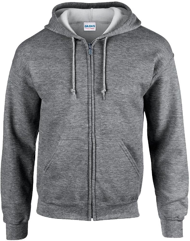 Gildan Mens Full Zip Hooded Sweatshirt