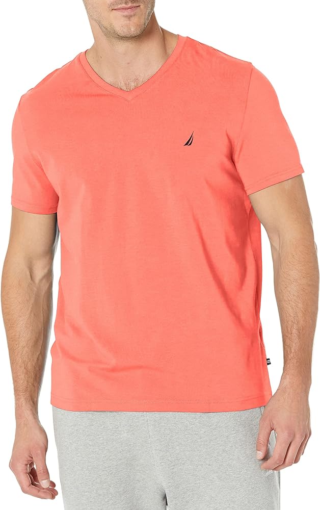 Nautica Men's Short Sleeve Solid Slim Fit V-Neck T-Shirt