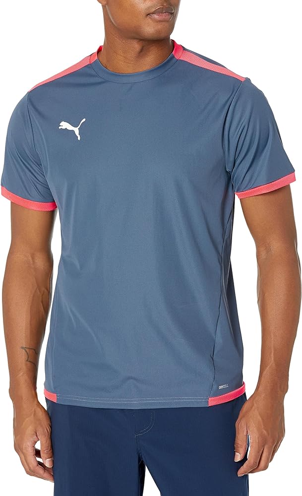 PUMA Men's Standard TeamLIGA Jersey, Inky Blue-Fire Orchid-AH23, Large