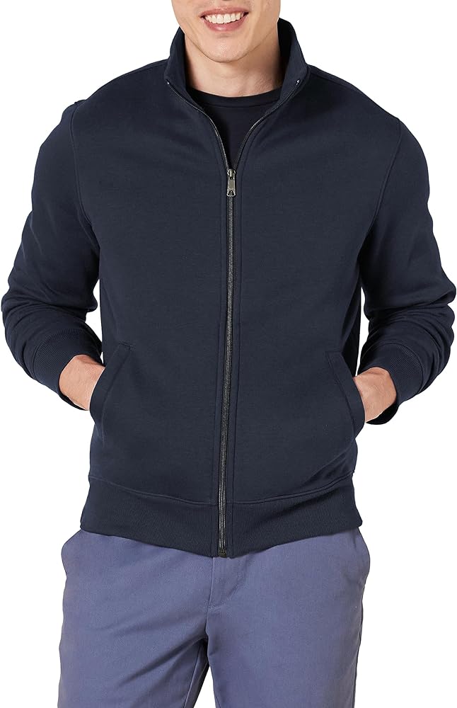 Amazon Essentials Men's Full-Zip Fleece Mock Neck Sweatshirt