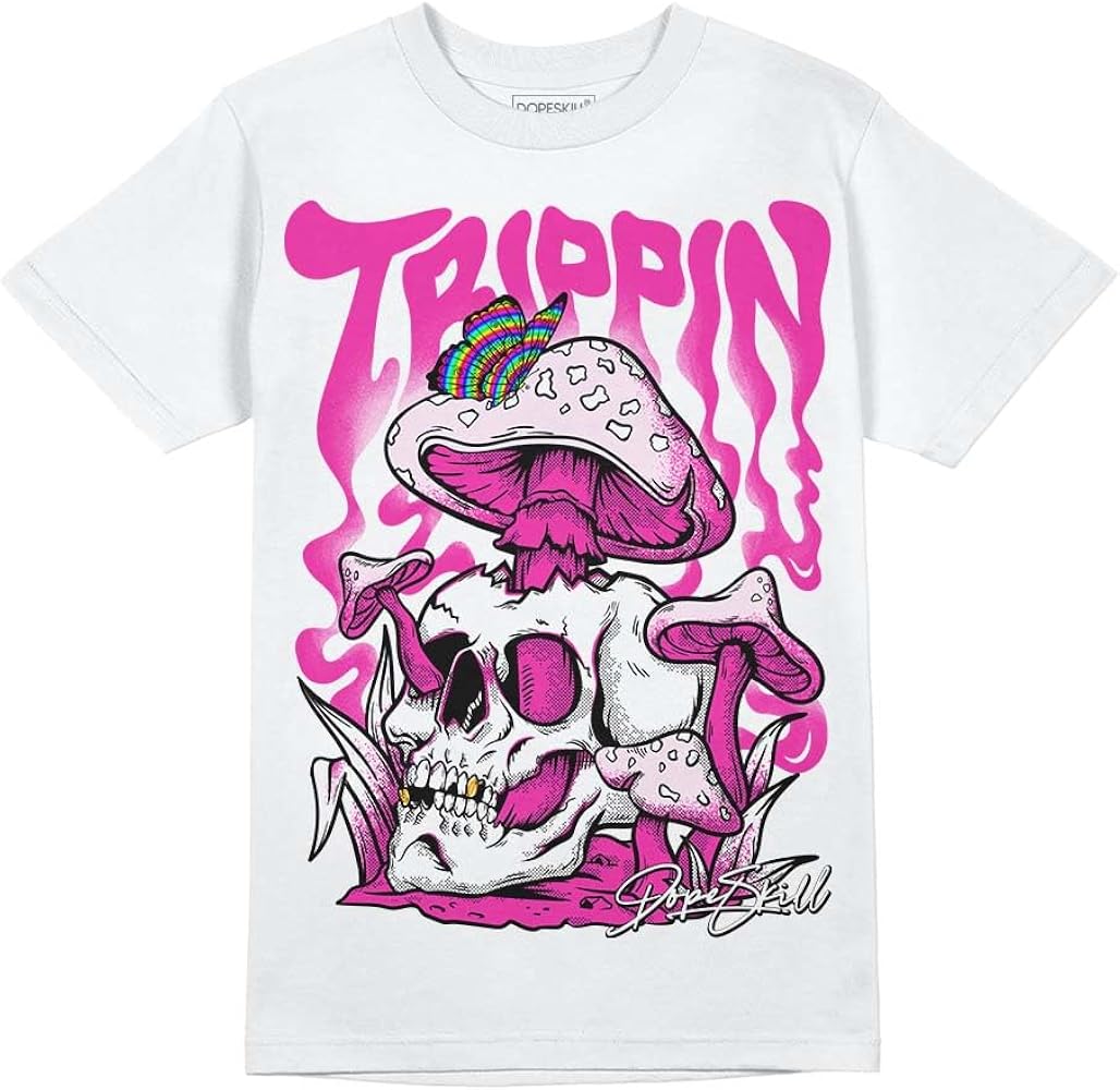 DopeSkill Graphic Tee Triple Pink Horror Skull Streetwear Hip Hop Men's T-Shirt Sneaker Colour Matching Shirts Trippin