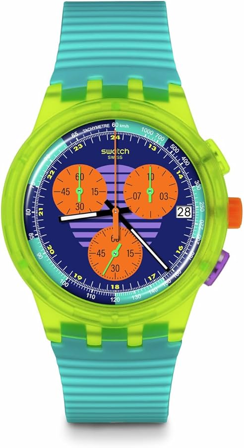 Swatch Casual Watch Multicolor Quartz Plastic NEON WAVE