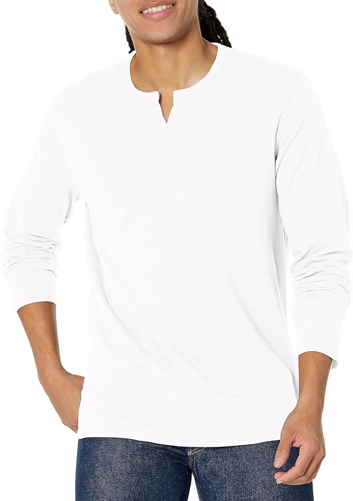 Vince Men's Slub Split Neck L/S