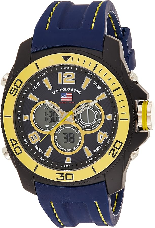 U.S. Polo Assn. Sport Men's US9322 Sport Watch with Navy Silicone Band