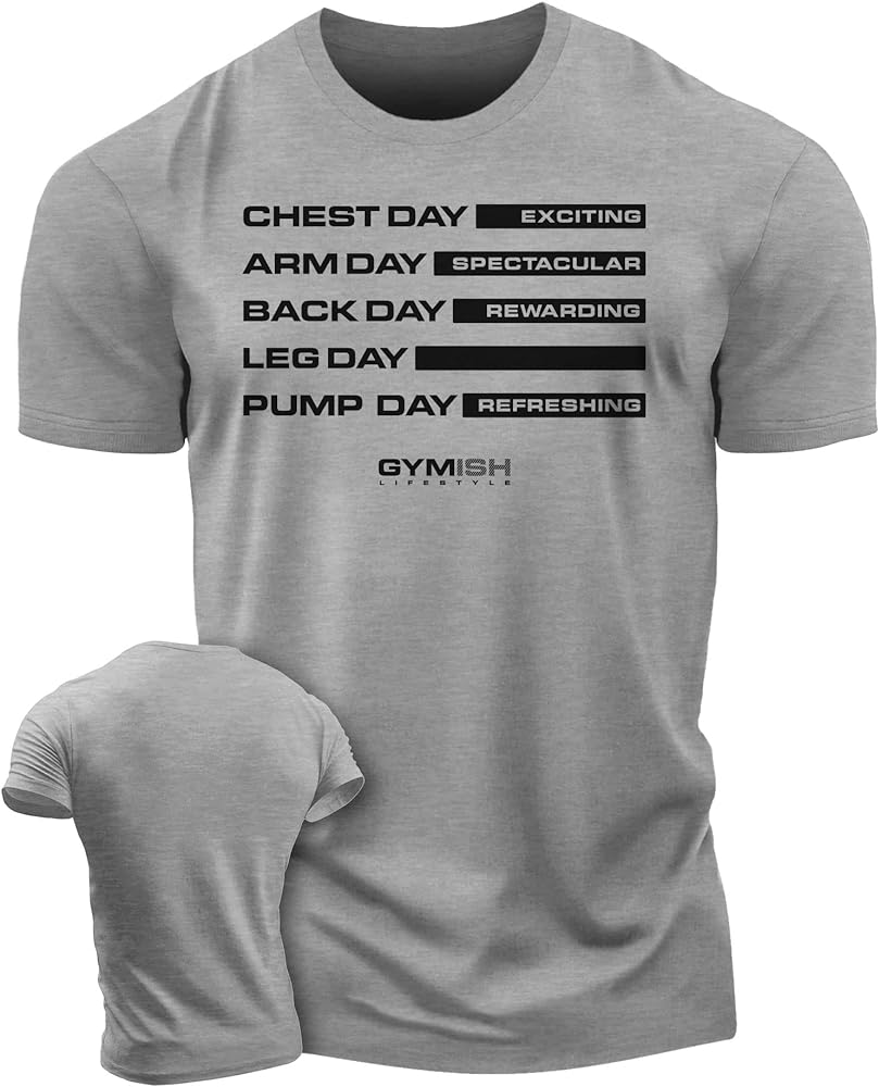 Gymdays Motivation Workout Shirts for Men, Gym Weightlifting Cool T-Shirts