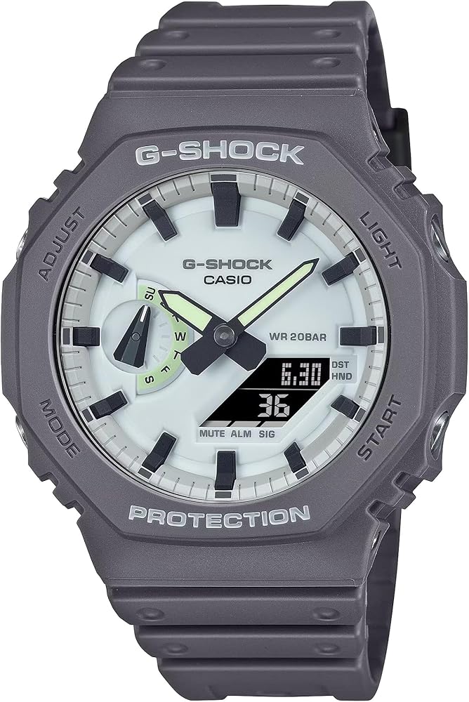 G-Shock Casio Analog-Digital Men's Watch woth Luminous Dial - GA2100HD-8A, Gray