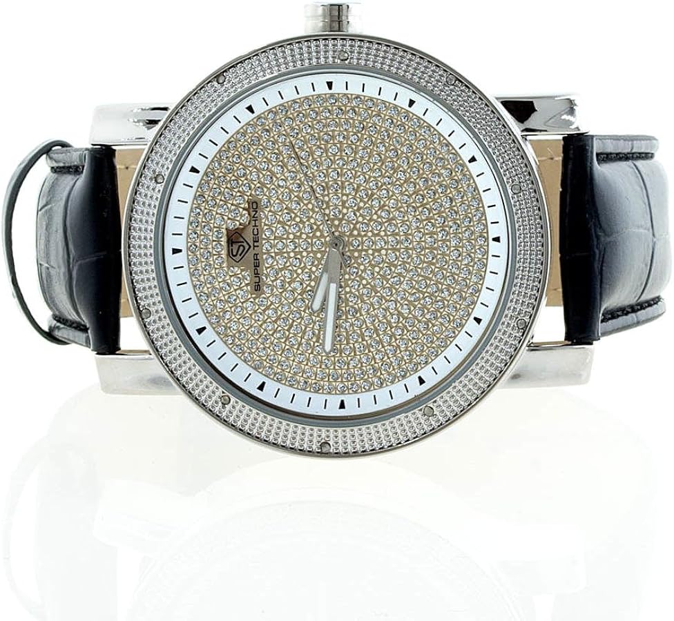 Super Techno Mens Genuine Diamond Watch 0.10 Cts M6034