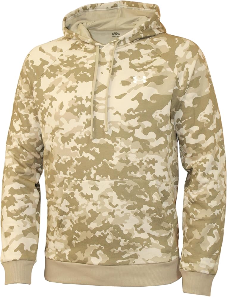 Under Armour Men's UA Rival Fleece Camo Hoodie Pullover 1382291 (Medium, Oatmeal Camo 783)