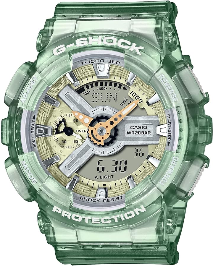 G-Shock GMAS110GS-3A Skeleton Watch, Gold/Silver