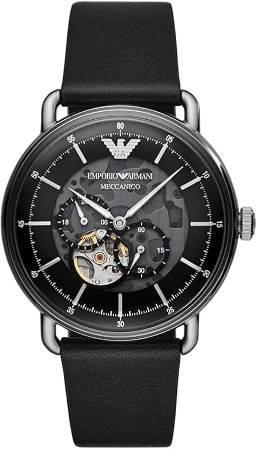 Emporio Armani Men's Multifunction Dress Watch with Leather Band