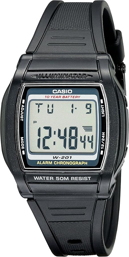 Casio Men's W201-1AV Alarm Chronograph Watch