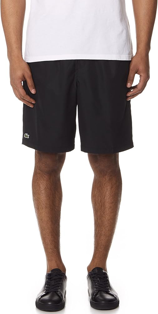 Lacoste Mens Sport Tennis Solid Diamond Weave Shorts