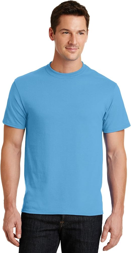 Port & Company Mens 50/50 Cotton/Poly T-Shirt PC55 -Aquatic Blue M