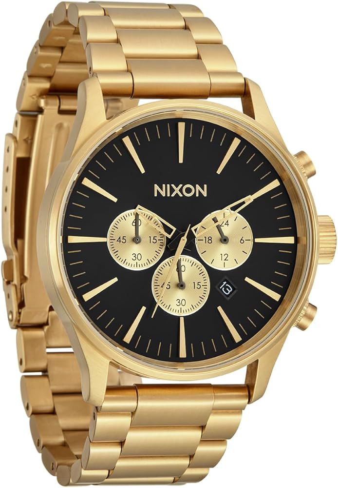 NIXON Sentry Chrono A1390-100m Water Resistant Men's Analog Classic Watch (42mm Watch Face, 23mm-20mm Stainless Steel Band)