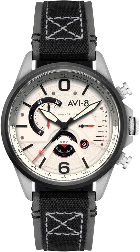 AVI-8 Watch Hawker Harrier Dual Retrograde Chronograph | Genuine Leather Strap