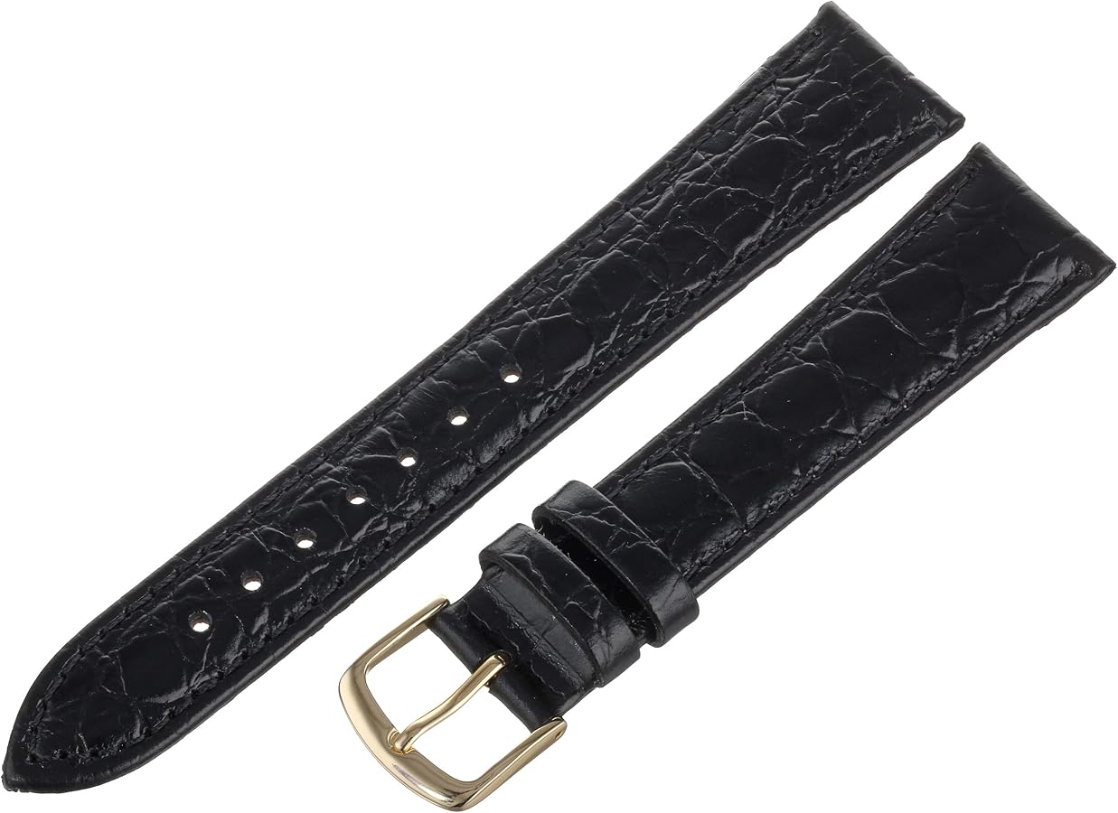 Hadley-Roma 20mm 'Men's' Leather Watch Strap, Color:Black (Model: MSM717LA 200)