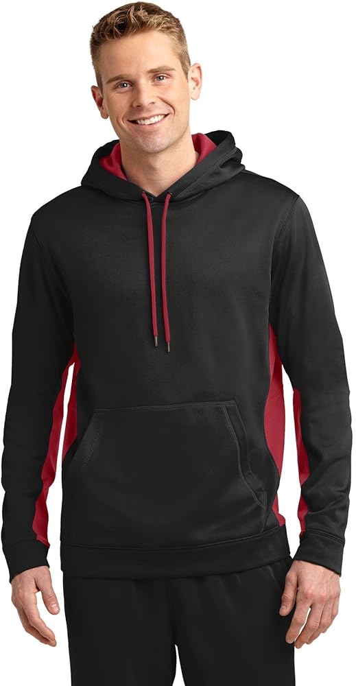 SPORT-TEK Men's Sport Wick Fleece Colorblock Hooded