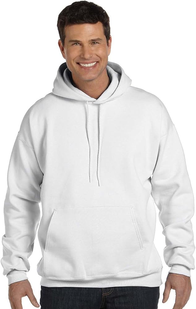 Hanes 9.7 oz. Ultimate Cotton 90/10 Pullover Hood, Large, WHITE