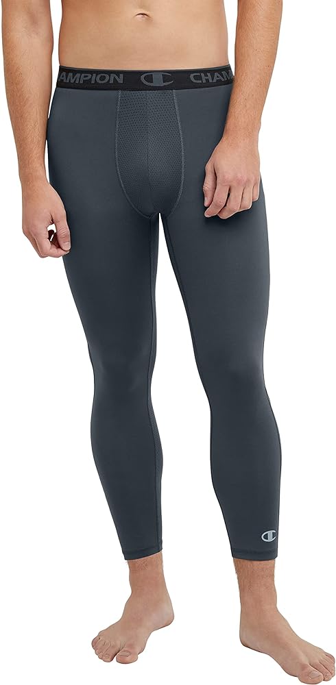 Champion Men'S Compression Tights, Mvp, Total Support Pouch, 3/4 Compression Tights, 23.5